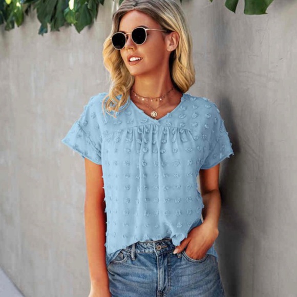 Pom-Dot Baby Doll Top Blouse - Picture 4 of 5